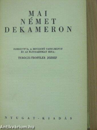 Mai német Dekameron