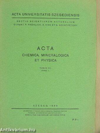 Acta Universitatis Szegediensis VII./1