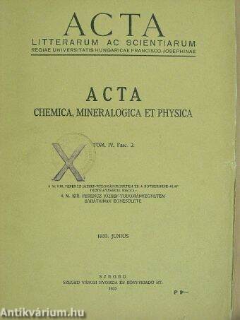 Acta litterarum ac scientiarum regiae Univeritatis Hungaricae Francisco-Iosephinae IV./3.
