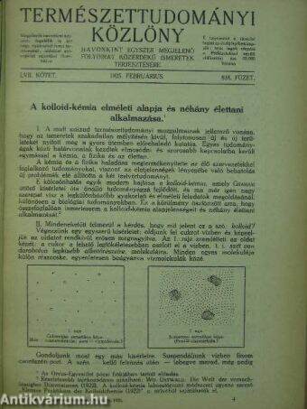 Természettudományi Közlöny 1925. január-december/Pótfüzetek a Természettudományi Közlönyhöz 1925. január-december