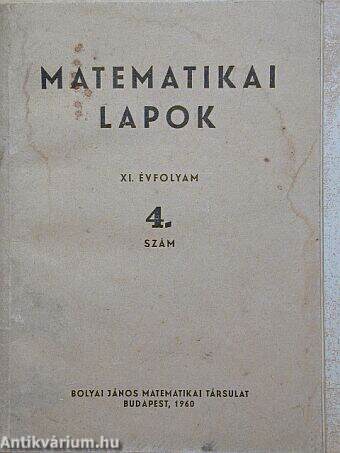 Matematikai Lapok 1960. 4. szám
