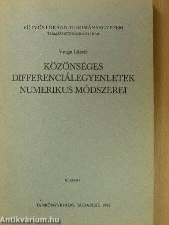 Közönséges differenciálegyenletek numerikus módszerei