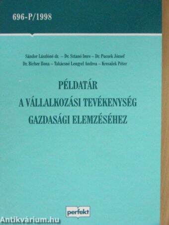 Példatár a vállalkozási tevékenység gazdasági elemzéséhez