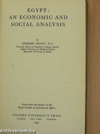 Egypt: An Economic and Social Analysis