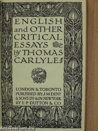 English and Other Critical Essays