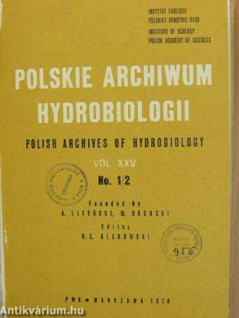 Polskie Archiwum Hydrobiologii/Polish Archives of Hydrobiology 1978. XXV. 1-2.