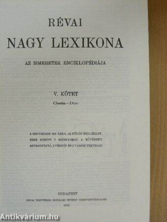 Révai nagy lexikona 5. (töredék)