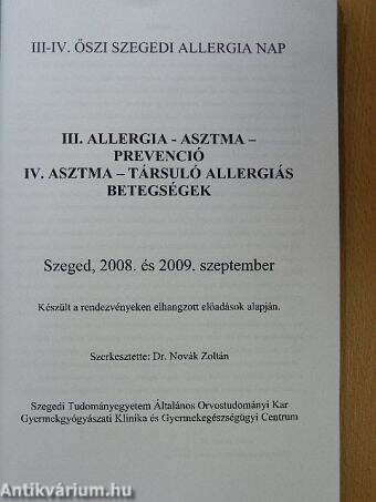 III-IV. Őszi Szegedi Allergia Nap
