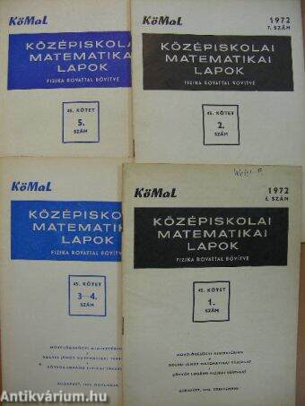 Középiskolai matematikai lapok 1972. szeptember-december