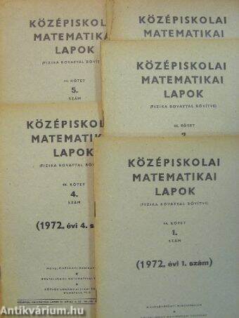 Középiskolai matematikai lapok 1972. január-május