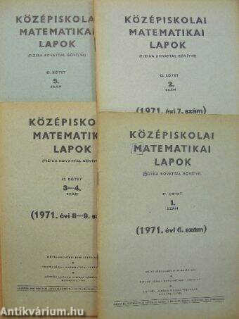 Középiskolai matematikai lapok 1971. szeptember-december