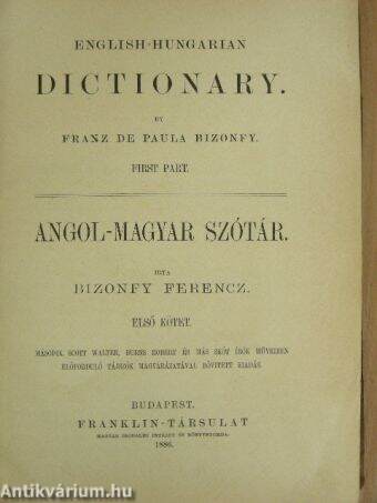 Angol-magyar/magyar-angol szótár 1-2.