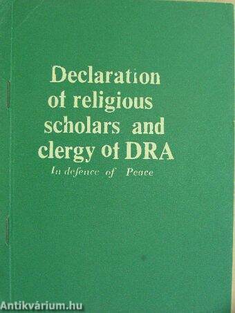 Declaration of religious scholars and clergy of DRA in defence of Peace