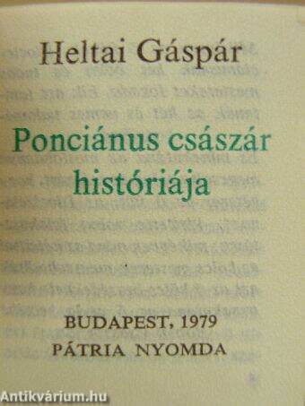 Ponciánus császár históriája (minikönyv) (számozott)