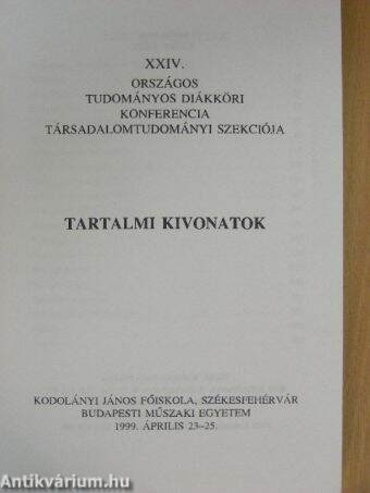 Tartalmi kivonatok