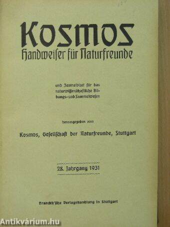 Kosmos: Handweiser für Naturfreunde 1931. Januar-Dezember (gótbetűs)