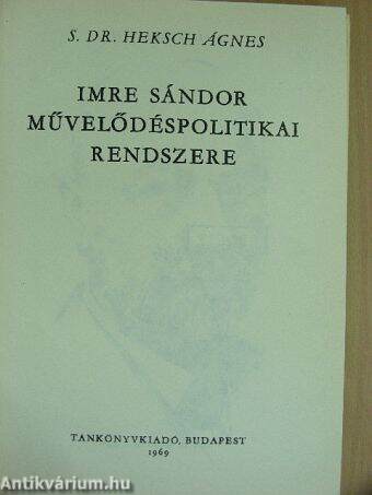 Imre Sándor művelődéspolitikai rendszere