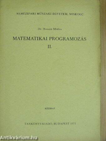 Matematikai programozás II.