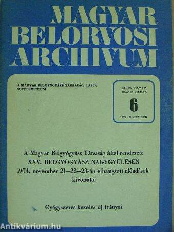 Magyar Belorvosi Archivum 1974. december