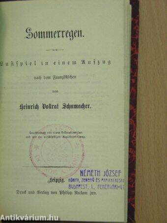 Prolegomena zu Homer/Gedichte eines deutschen Steinmetzen/Die Wanderungen der Buren bis zur Gründung ihrer Staaten 1652-1854/Sommerregen (gótbetűs)