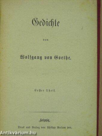 Goethe's Gedichte I-II. (gótbetűs)