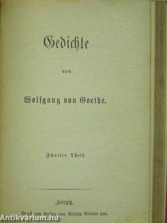 Goethe's Gedichte I-II. (gótbetűs)