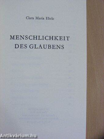 Menschlichkeit des Glaubens