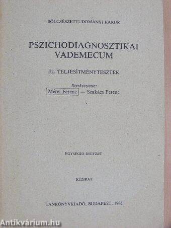 Pszichodiagnosztikai vademecum III.