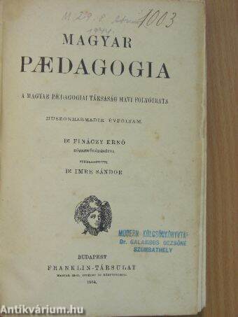 Magyar Paedagogia 1914/1-10.