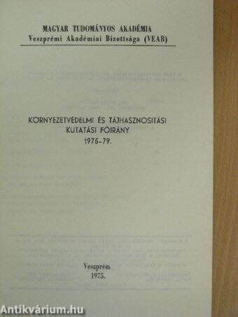 Környezetvédelmi és tájhasznosítási kutatási főirány 1975-79.