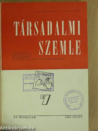 Társadalmi Szemle 1960. július-december (Fél évfolyam)