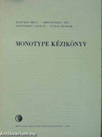 Monotype kézikönyv