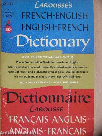 Larousse's French-English, English-French Dictionary/Dictionnaire Larousse Francais-Anglais, Anglais-Francais