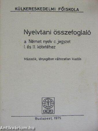 Nyelvtani összefoglaló