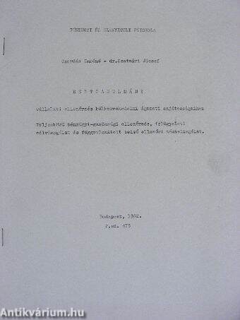 Esettanulmány vállalati ellenőrzés külkereskedelmi ágazati sajátosságaihoz