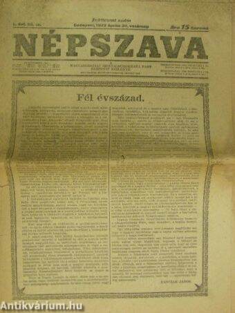 Népszava 1922. április 30. Jubileumi szám