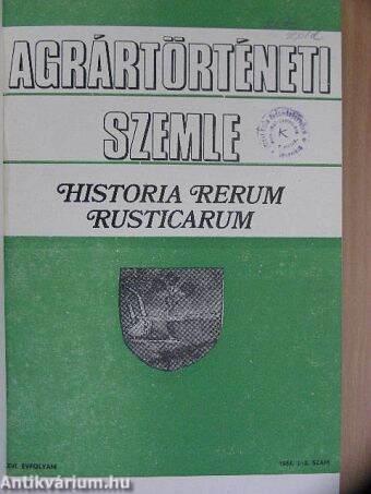 Agrártörténeti Szemle 1984/1-4.