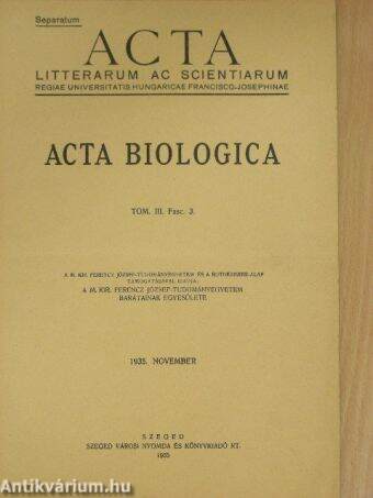 Acta Biologica III/3.