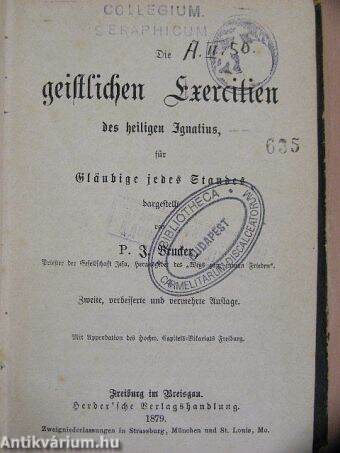 Die geistlichen Exercitien des heiligen Ignatus (gótbetűs) 