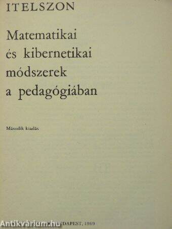 Matematikai és kibernetikai módszerek a pedagógiában