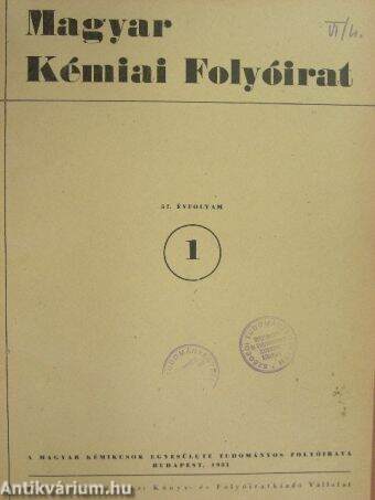 Magyar Kémiai Folyóirat 1951. (nem teljes évfolyam)