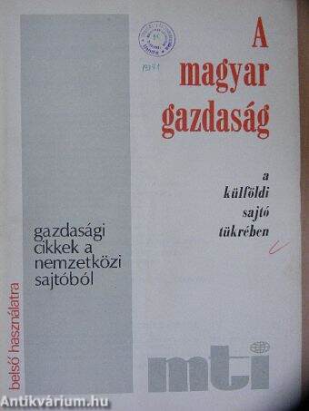 A magyar gazdaság a külföldi sajtó tükrében 1983. január-december