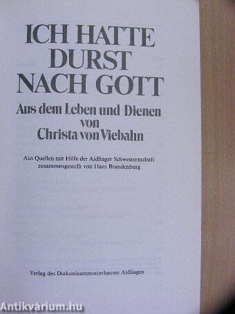 Ich hatte Durst nach Gott