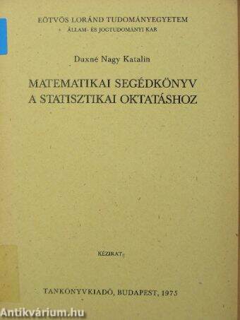 Matematikai segédkönyv a statisztikai oktatáshoz