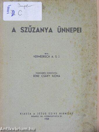 A Szűzanya ünnepei