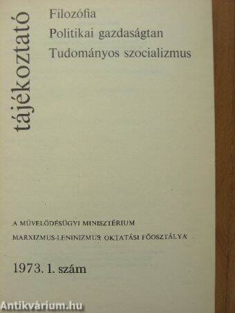 Tájékoztató 1973. január-december