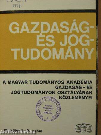 Gazdaság- és Jogtudomány 1977/1-4.