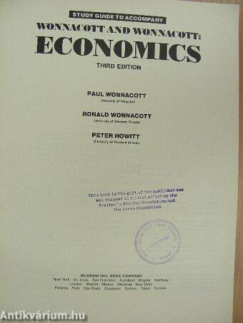 Study Guide to Accompany Wonnacott and Wonnacott: Economics