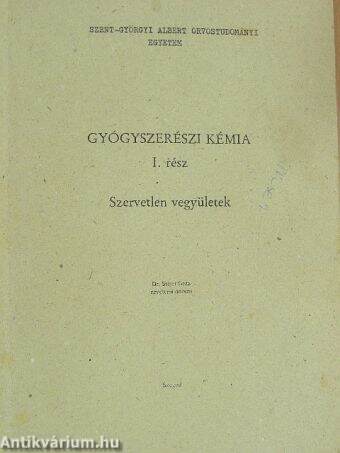 Gyógyszerészi kémia I.