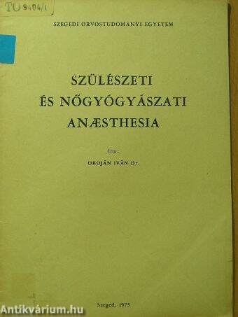 Szülészeti és nőgyógyászati anaesthesia